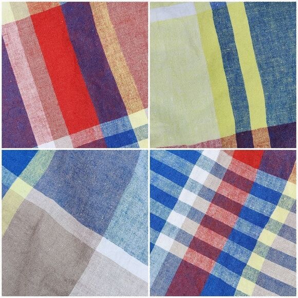 🔺️Lane Bryant Colorful Plaid Linen Blend Off-Shoulder Top Size 14-16 - Picture 10 of 13